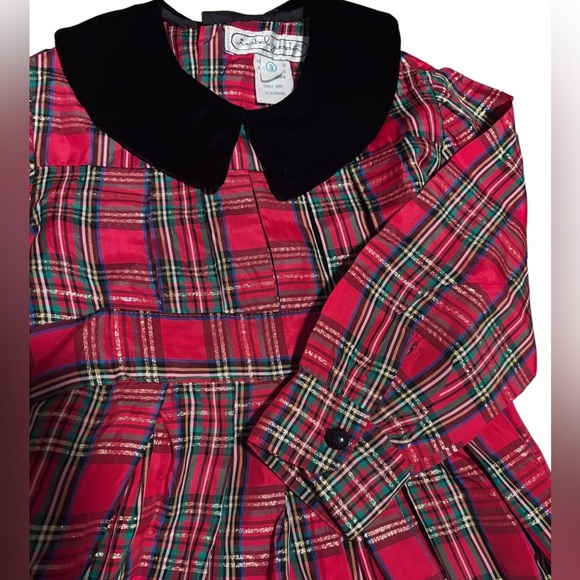 Vintage Isabel Garreton Red tartan romper size 3 - Picture 2 of 10